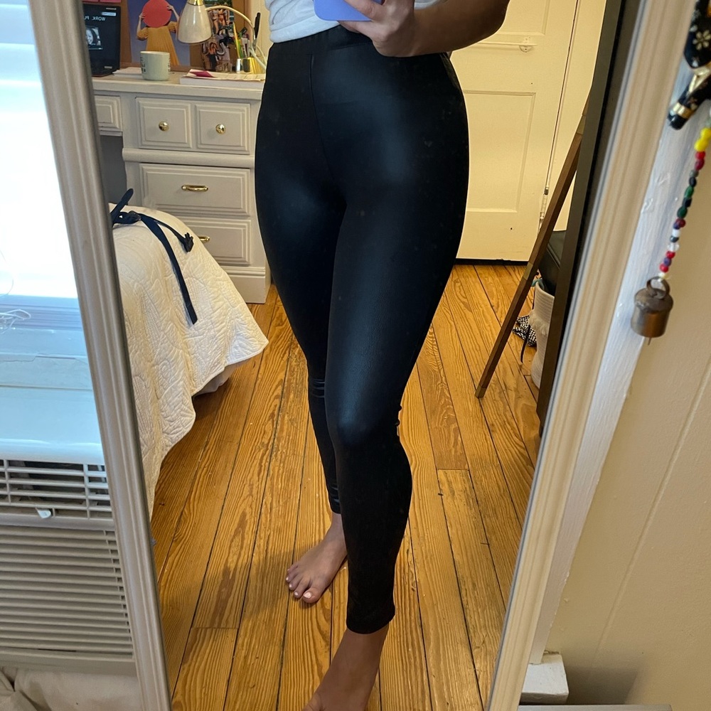 Shein High Waisted Leather Leggings